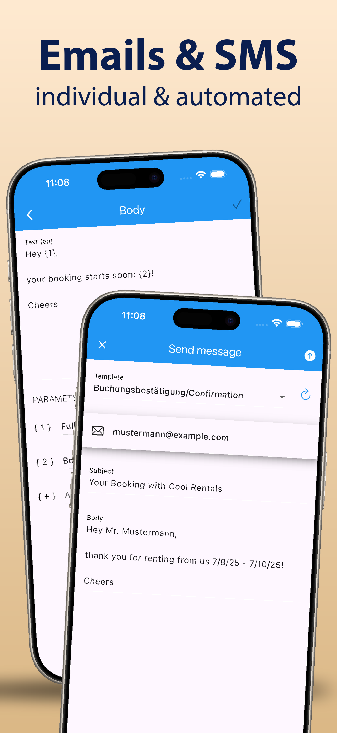 My Rental messages screen
